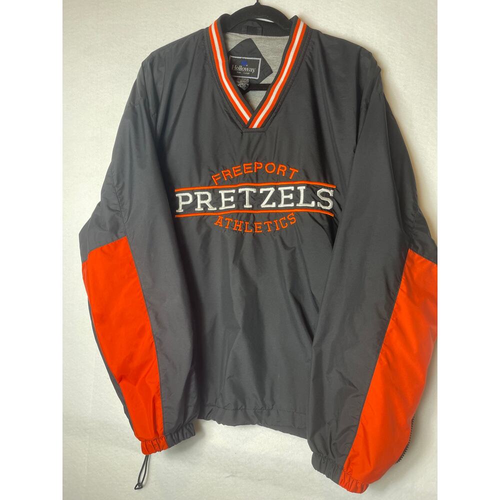Vintage 1970s Freeport Football Black Lined Windbreaker Jacket sz L